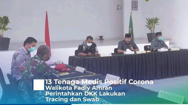 Walikota Padang Panjang Fadly Amran Gelar Vidcom Dengan Gubernur Sumbar Terkait 13 Tenaga Kesehatan Positif Covid-19 (Foto Kominfo)