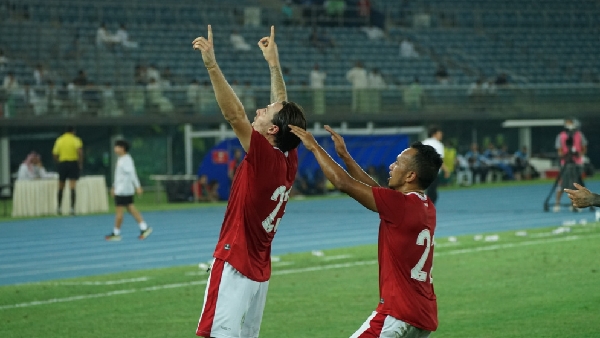 Selebrasi Pemain Timnas Indonesia Usai Mencetak Gol