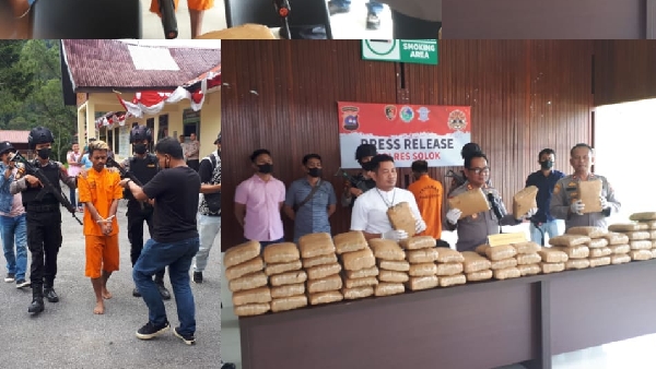 93 Kg Paket Ganja Berhasil  Dibekuk Tim Spider Satres Narkoba Polres Solok,