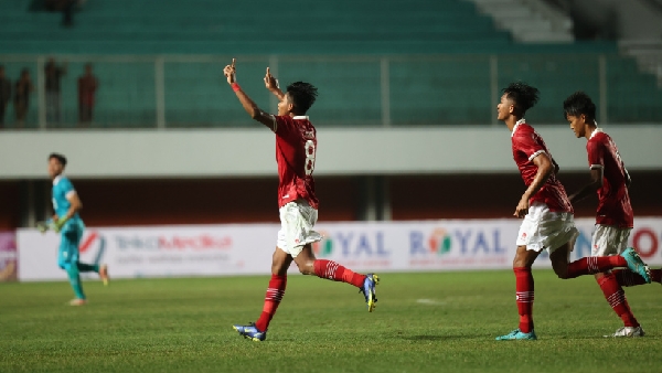 Selebrasi Pemain Timnas U-16 Usai Mencetak Gol