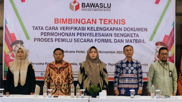 Bawaslu Provinsi Sumatera Barat Melaksanakan Kegiatan Bimbingan Teknis Penyelesaian Sengketa Proses Pemilu