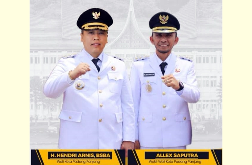 Hendri Arnis dan Allaex Saputra pimpin Kota Padang Panjang 5 tahun ke depan( foto : Kominfo Kota Padang Panjang)